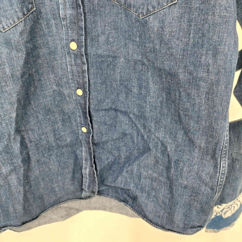 ニードルズ Needles デザイン デニム バンドカラーシャツ メンズ JPN:S